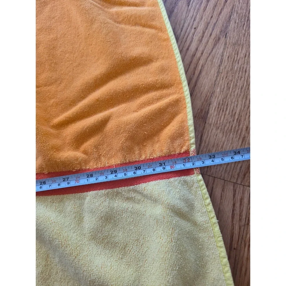 Beyond Vintage Y2K Beach Towel Orange Yellow Sun Boho 100% Cotton 63x32 Egyptian